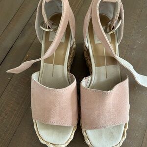 Dolce Vita Blush Pink Suede Espadrille Wedge Sandals